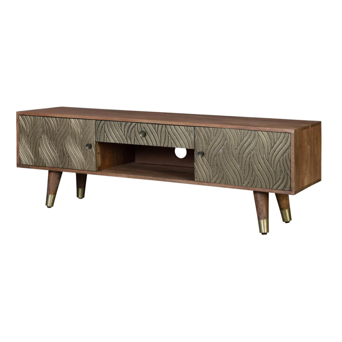 Mueble TV - madera de mango - 46x140x40cm