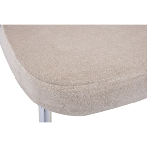 Chaises en tissu effet velours taupe et métal chromé (lot de 2) BREKA