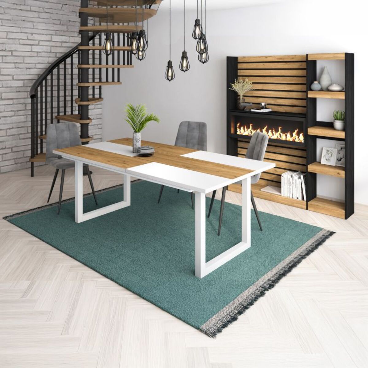 Mesa de comedor Altea 200 Roble Blanco