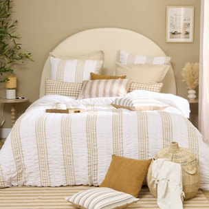 Parure de lit Stripes 240x220cm rayée blanc et beige