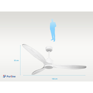 Ventilateur de plafond Réversible  Thermostat Wifi Moteur à courant continu Toits en pente Télécommande Hypersilence Mémoire Shopify Vendible (AUTOMATIQUE)