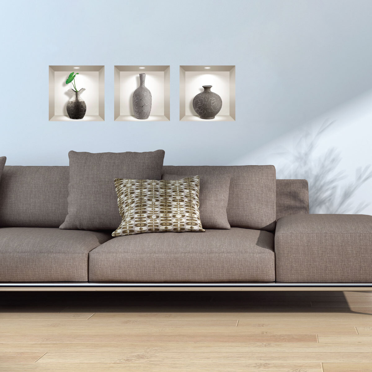 Stickers muraux 3D | Sticker Mural Autocollant effet 3D vases décoratifs - Stickers adhésifs 3D Chambre Salon Trompe l'oeil