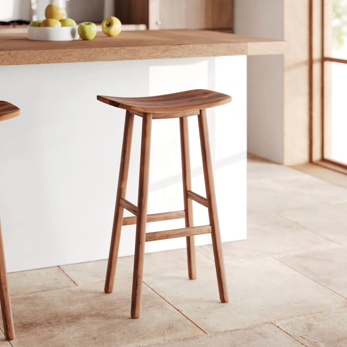 Tabouret de bar en bois de teck 77 cm - Vittoria