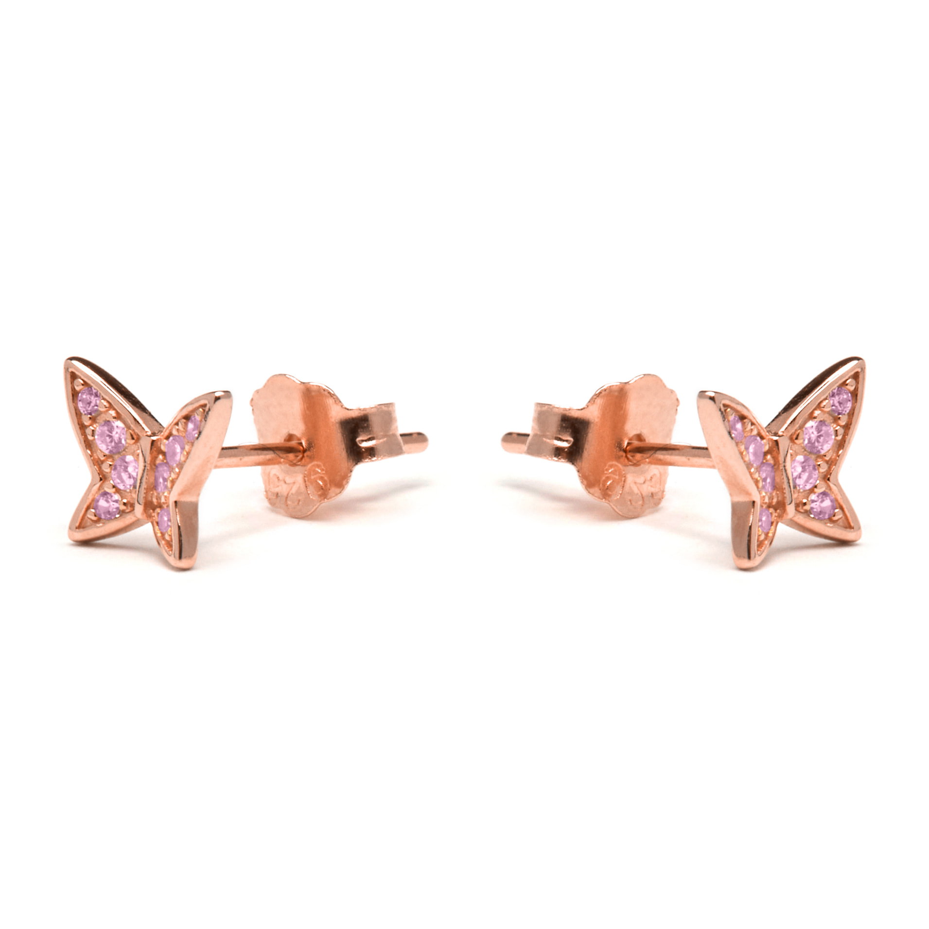 Pendientes Mariposa acabado oro rosa 18k
