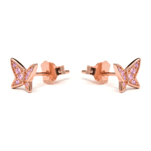 Pendientes Mariposa acabado oro rosa 18k