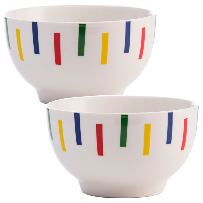 Set 2pc bol de porcelana, United colors of Benetton