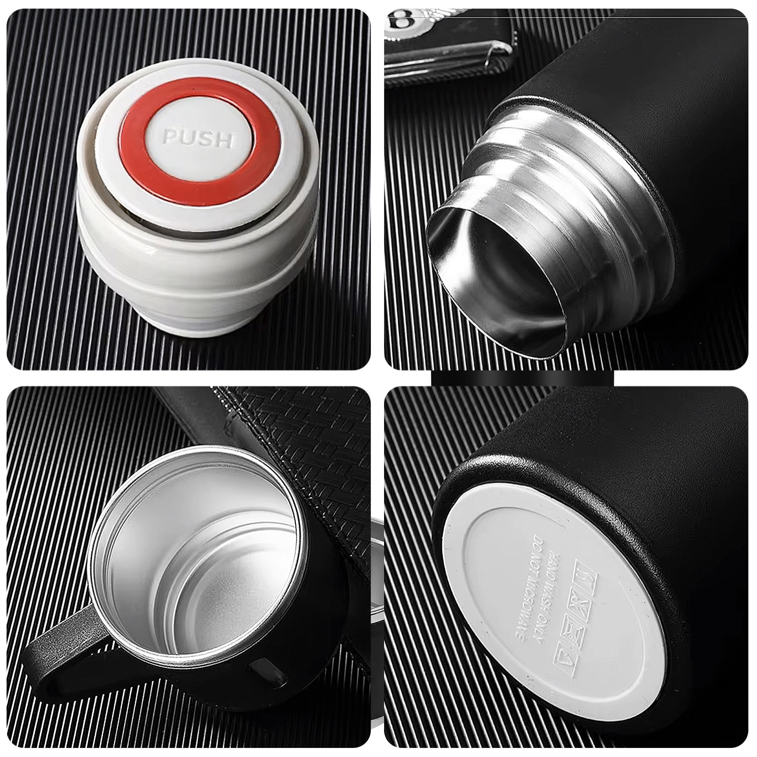 Set di thermos da 500ml e 3 tazze isolanti. Mantenimento del freddo e del caldo da 6 a 12 ore.