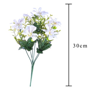 Bouquet Mini Di Orchidee. Altezza 30 Cm - Pezzi 12 - 16X30X16cm - Colore: Bianco - Bianchi Dino - Fiori Artificiali