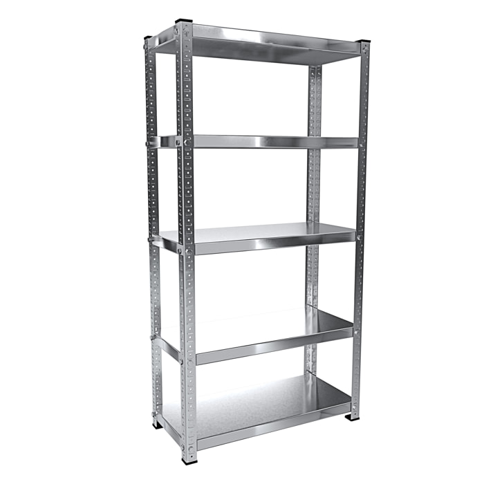 Scaffale In Metallo Alta Portata Con 5 Ripiani Regolabili Ideale Per Garage Officina Cantina Capannone Magazzino Design Modulare 187 x 100 x 30 cm
