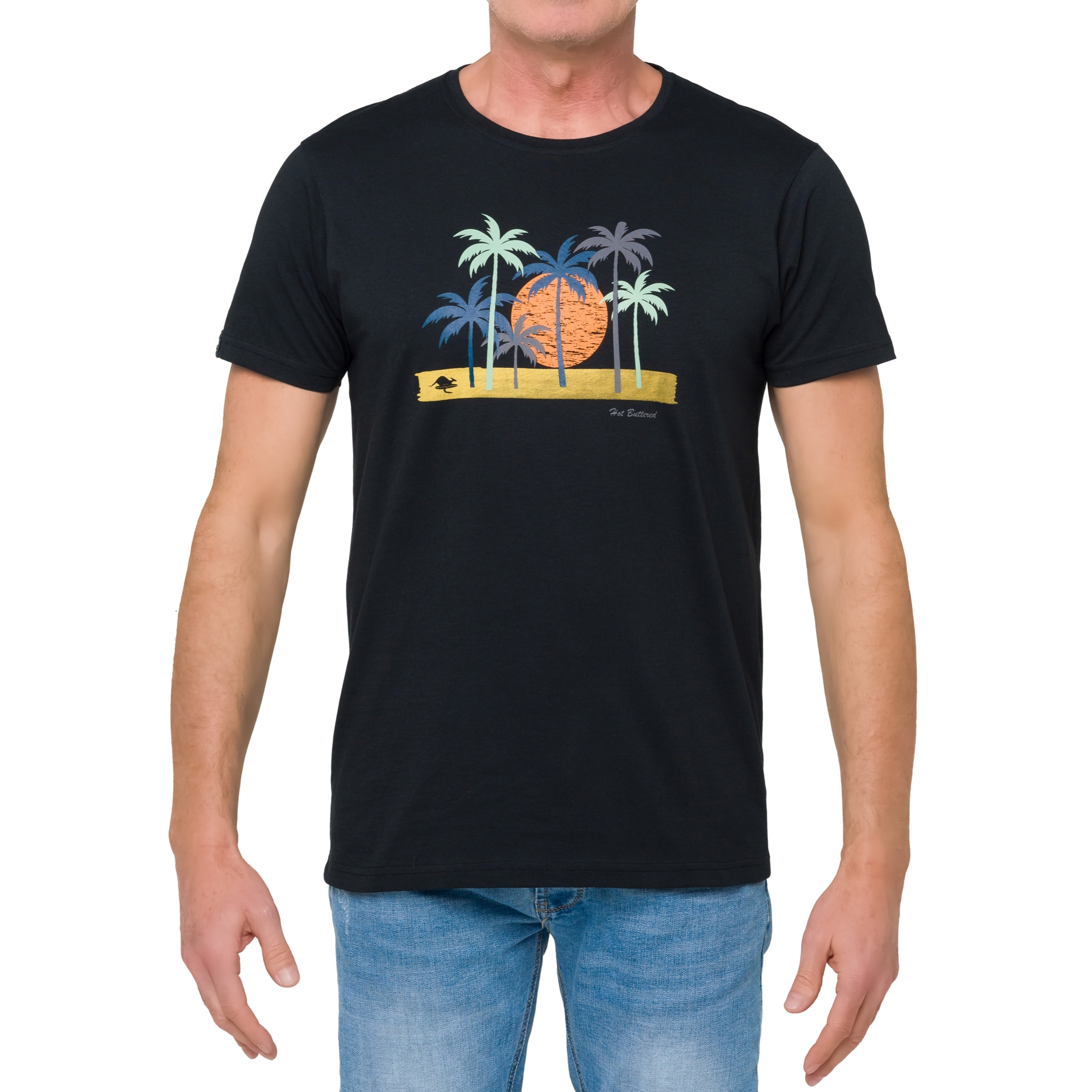 T-shirt in cotone 150 gr Hot Buttered Waigeo nero