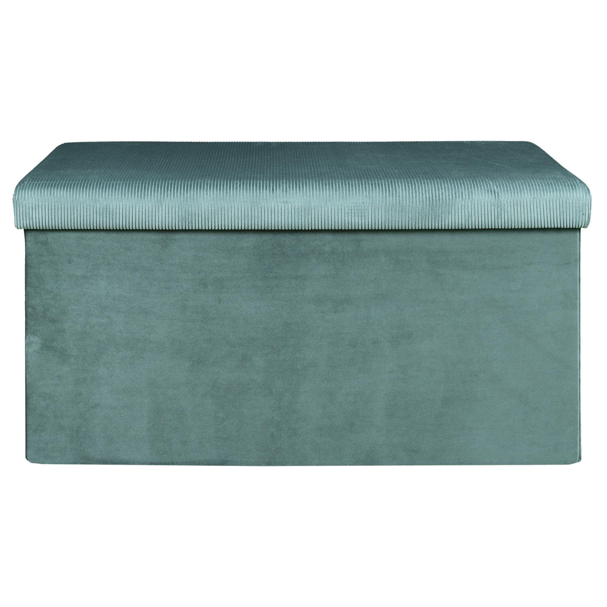 COFFRE BANC PLIABLE VELOURS COTELE GIULIA BLEU