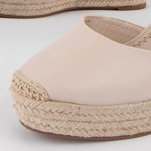 Alpargata De Cuña - Beige - Altura: 10 Cm