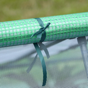 Mini serre de jardin 180 x 140 x 80 cm toit 2 pans 2 fenêtres acier PE haute densité 140 g/m² vert