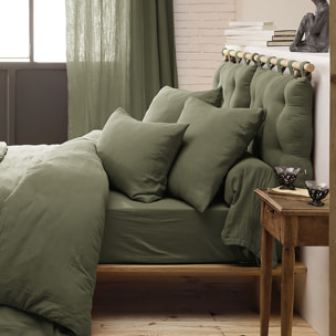 Taie d'oreiller 100 % gaze de coton kaki