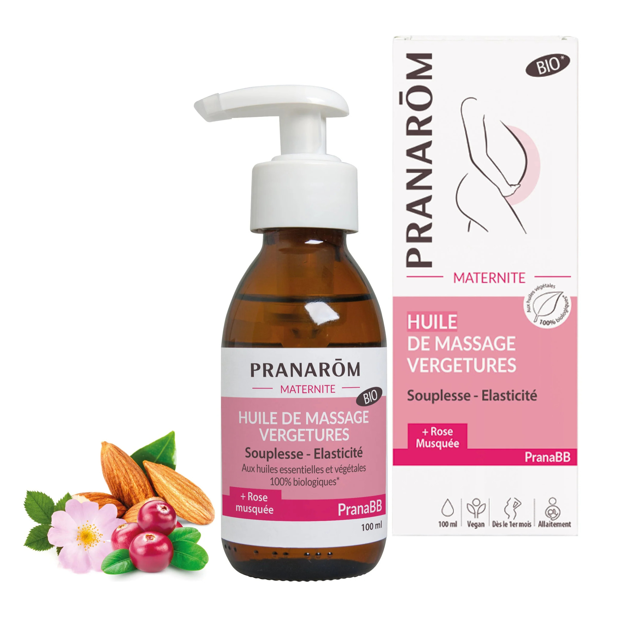 Pranarom - Huile de massage vergetures - Bio - 100 ml