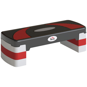 Stepper fitness aerobic - collaboration Aosom.fr x FFHandball - hauteur reglable surface antiderapante - noir gris