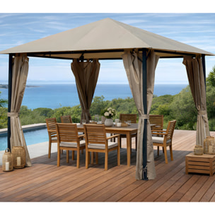 Tonnelle 3x3m - acier - taupe - KHEFREN