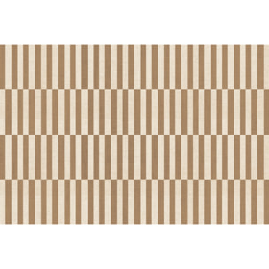 Alfombra de vinilo Dynamic Marron 200x266 cm -PVC antideslizante, vinilica para cocina o salón, lavable, estilo abstracto
