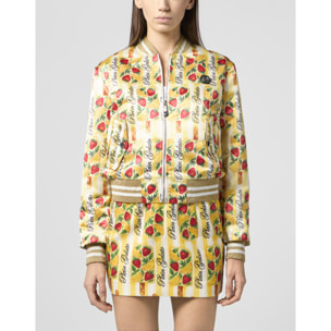 PHILIPP PLEIN Satin Bomber Jacket Ice Cream