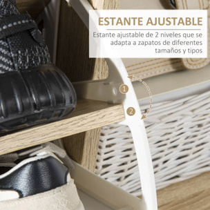 Mueble Zapatero para 8 Pares de Zapatos con 2 Cajones Abatibles 80x25,5x112,5 cm