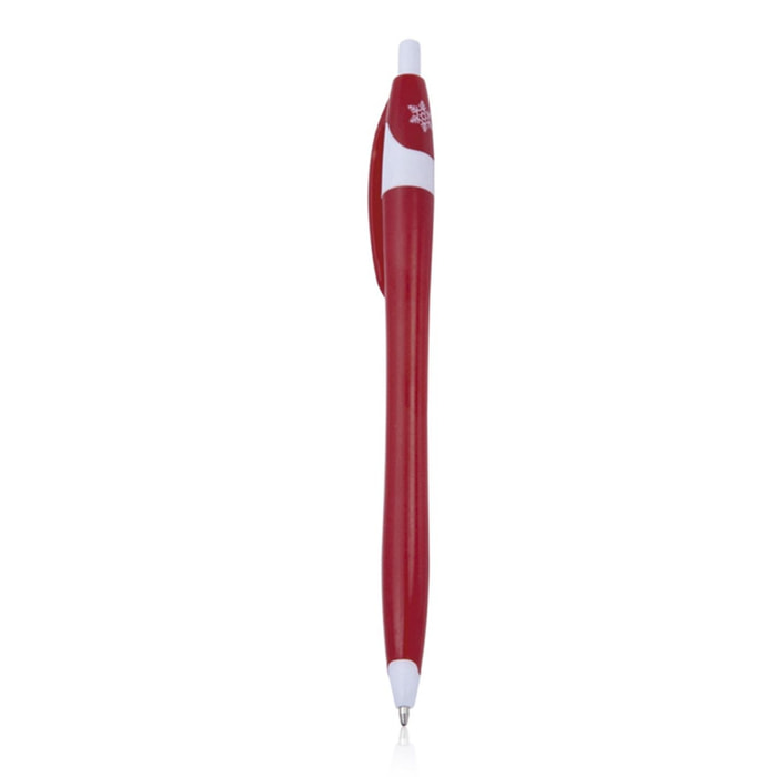 DAM Pack 10 Penne a sfera a pulsante con design natalizio bicolore. 1x1x14,5 cm. colore rosso