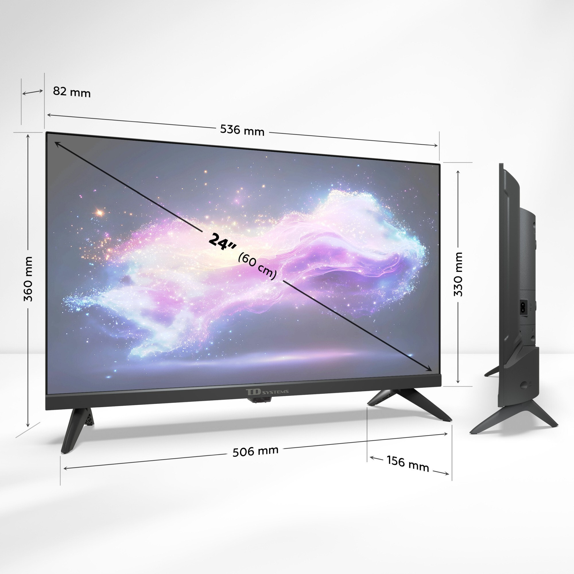 Smart TV 24 pulgadas HD Hey Google Official Assistant con control por voz. Televisor Android 14 - TD Systems M24K21GLE