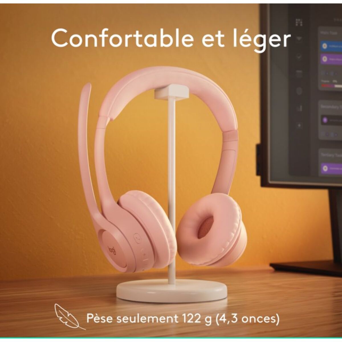 Micro-casque LOGITECH Zone 300 Bluetooth Rose