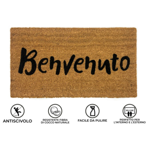 Zerbino Ingresso Casa Antiscivolo In Cocco Scritte Divertenti Benventuto