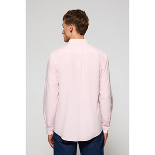 Camisa lisa oxford rosa con logo bordado Polo Club