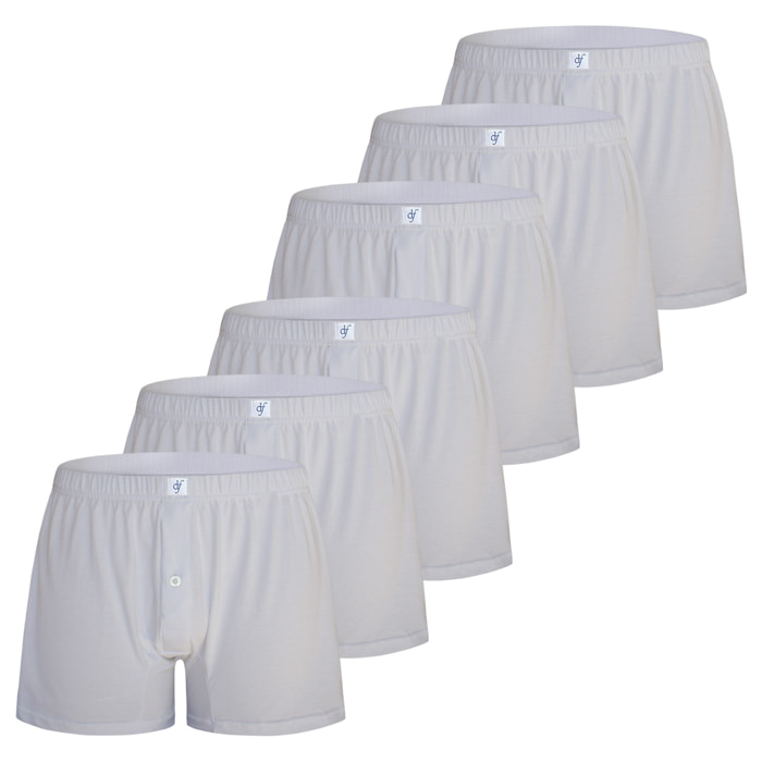 Boxer Uomo De Fonseca 100% Cotone Art. DF940 Conf.6pz Bianco