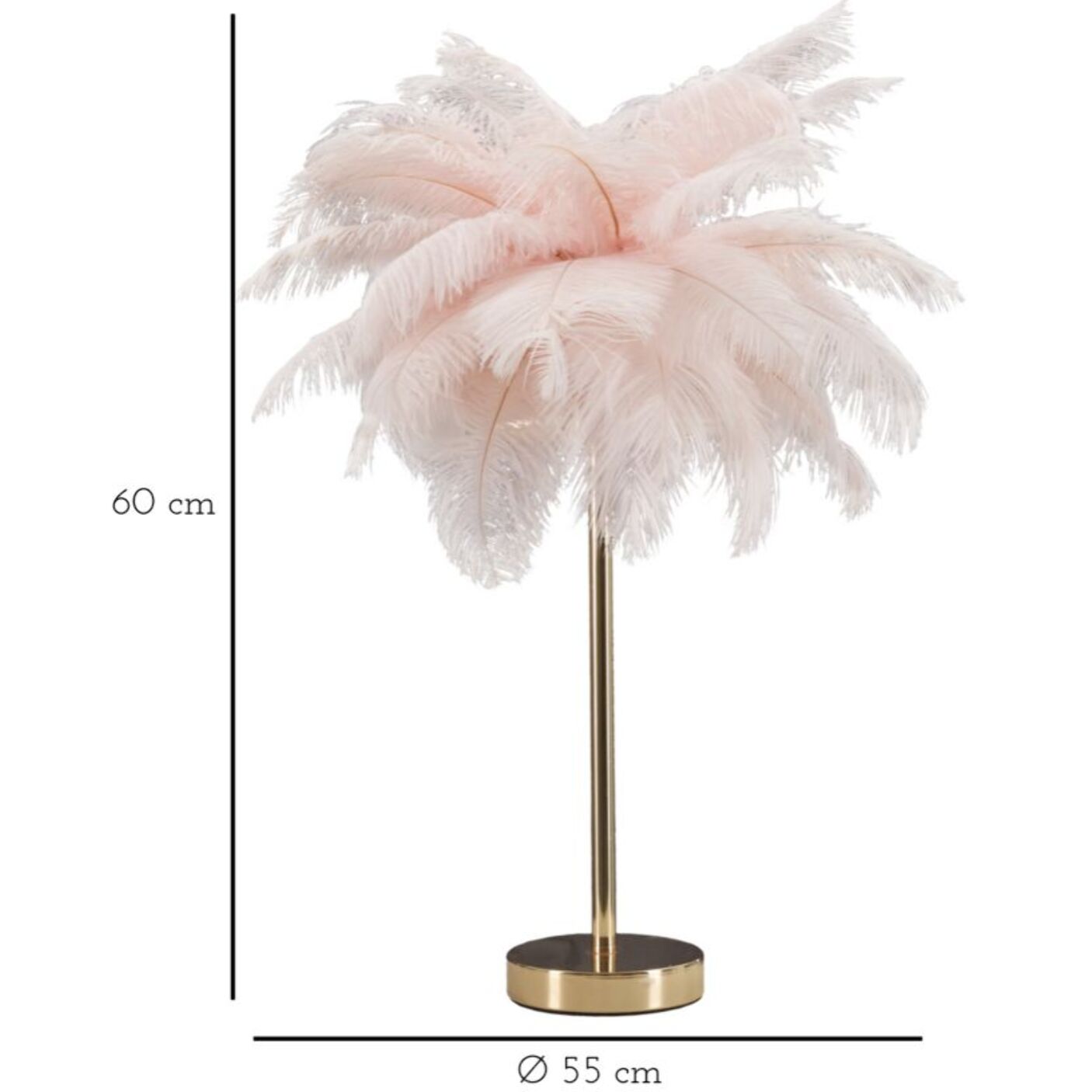 LAMPADA DA TAVOLO PALM ROSA CM Ø 40X55