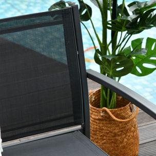 Outsunny Conjunto de Muebles de Jardín 4 Piezas Muebles Jardín Exterior con 2 Sillones 1 Sofá de 2 Plazas y Mesa de Centro con Tablero de Vidrio Templado Negro