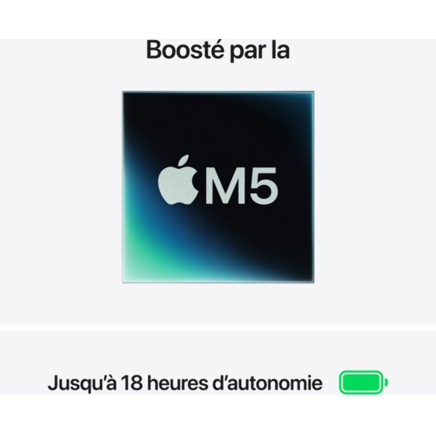 Ordinateur Apple MACBOOK Air 15" Puce M5 CPU 10 / GPU 10 coeurs Mémoire RAM 16Go Stockage 512Go SSD Bleu Ciel