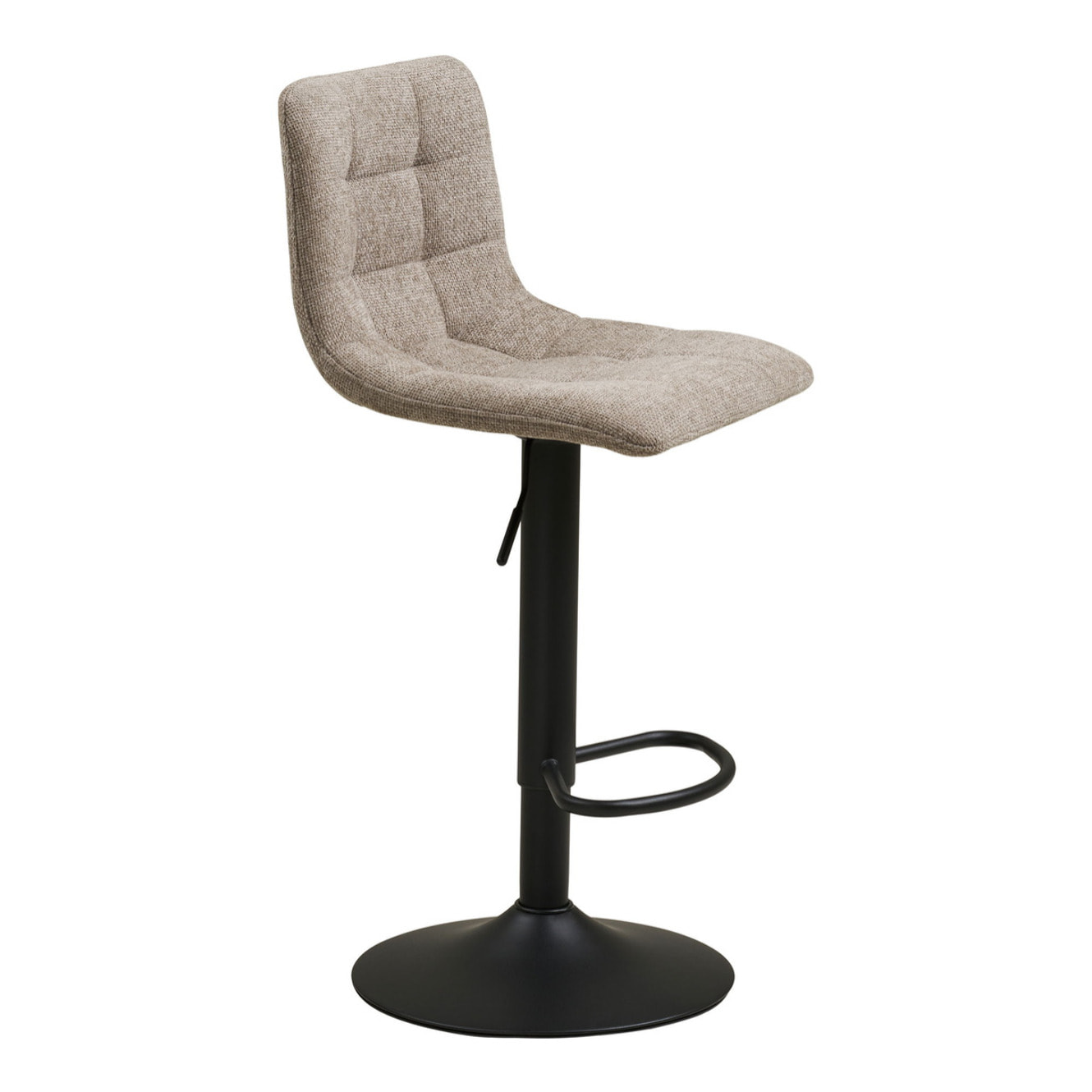 Set 2 sgabelli da bar Middelfart in poliestere grigio con gambe nere regolabile in altezza