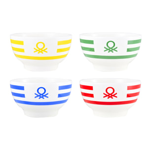 Set 2pc bol porcelana color aleatorio  con logo benetton