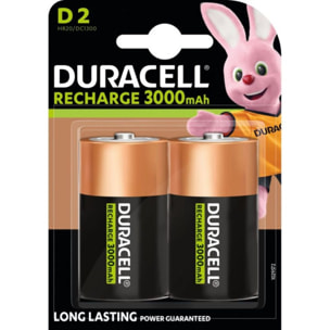 Pile rechargeable DURACELL LR20 D x2 3000mAh RECHARGEABLE