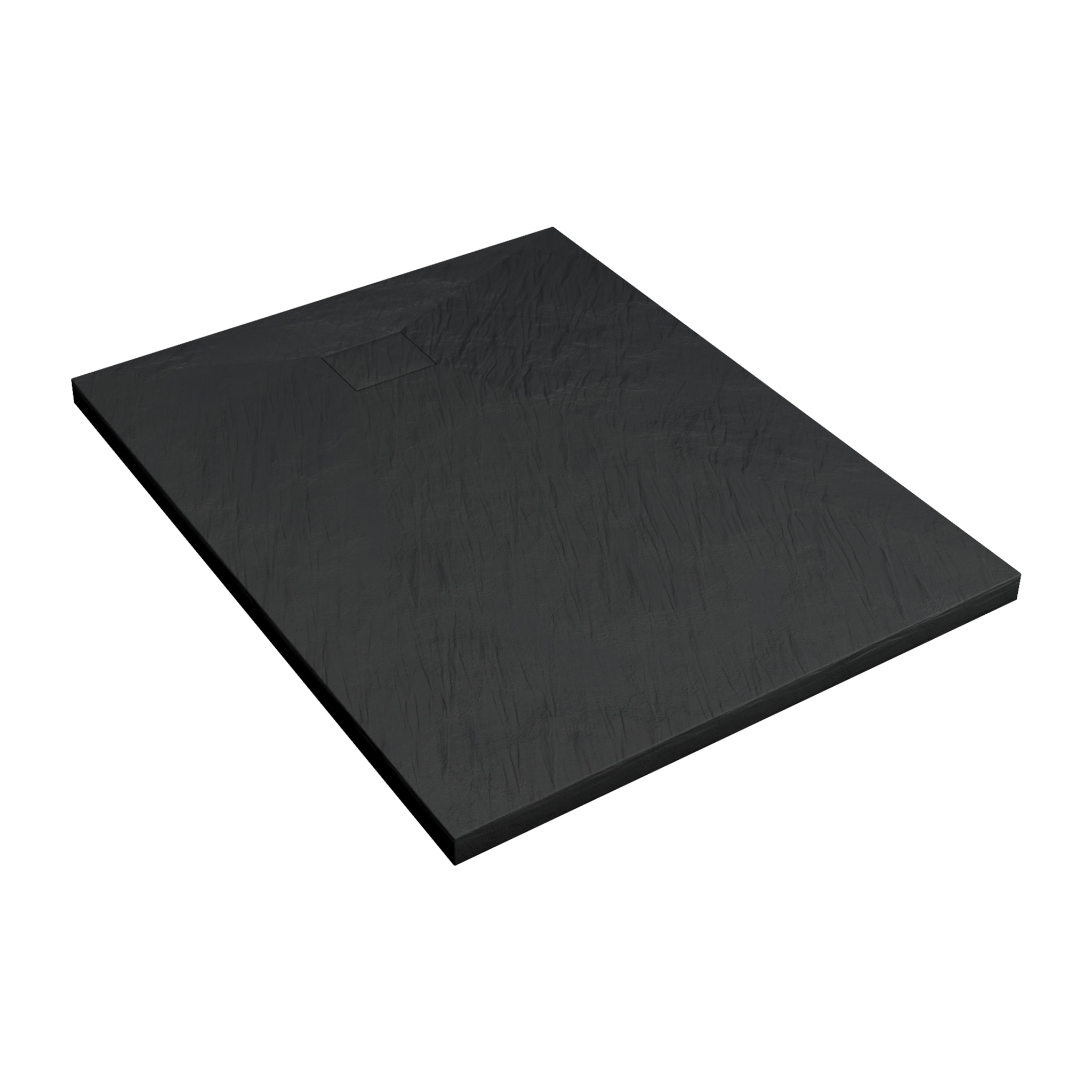 Receveur à poser en matériaux composite SMC - Finition ardoise noire - 80x120cm - ROCK 2 BLACK 80