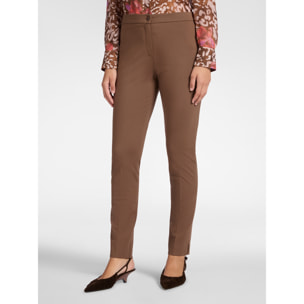 Elena Mirò - Pantalones slim fit en punto milanés - Marrón