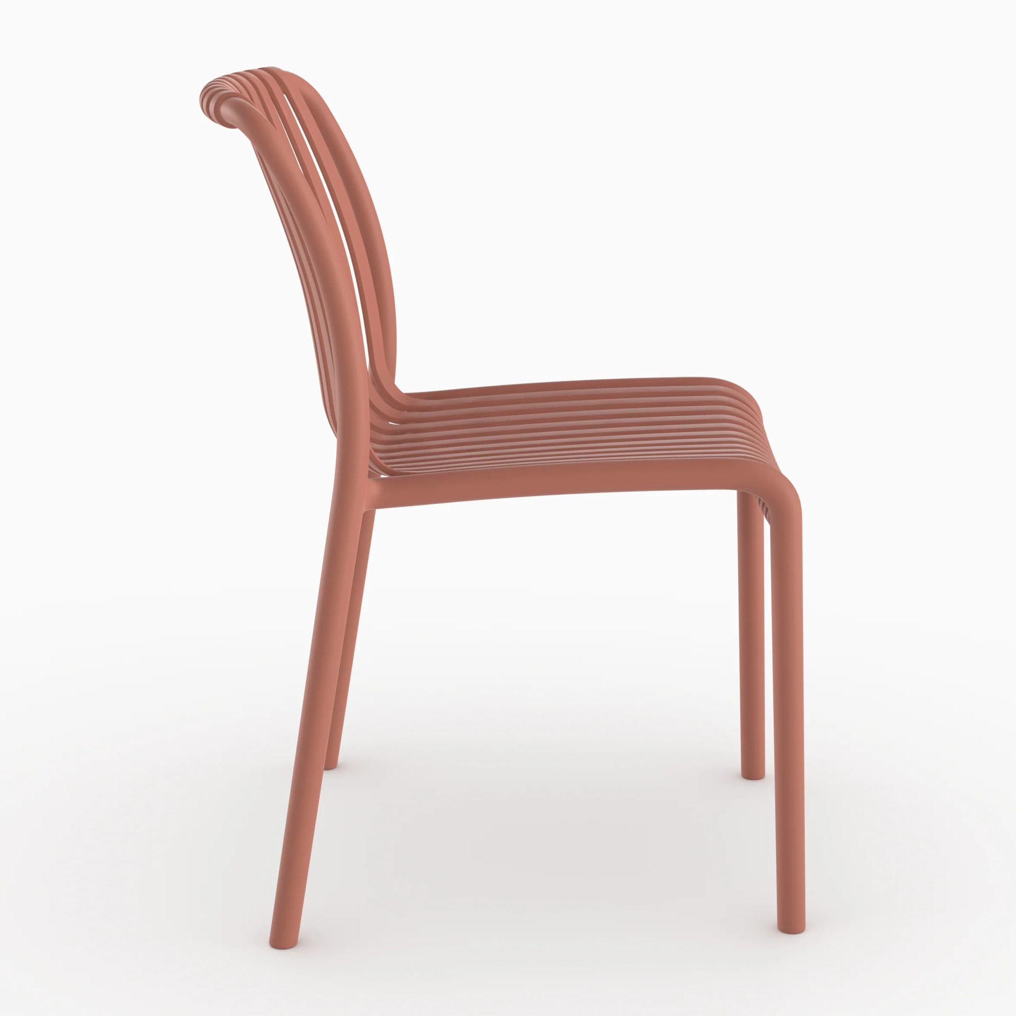 Lot de 2 chaises de jardin empilables en plastique terracotta - Duli