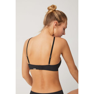 Reggiseno push-up imbottito nero senza cuciture e senza ferretto
