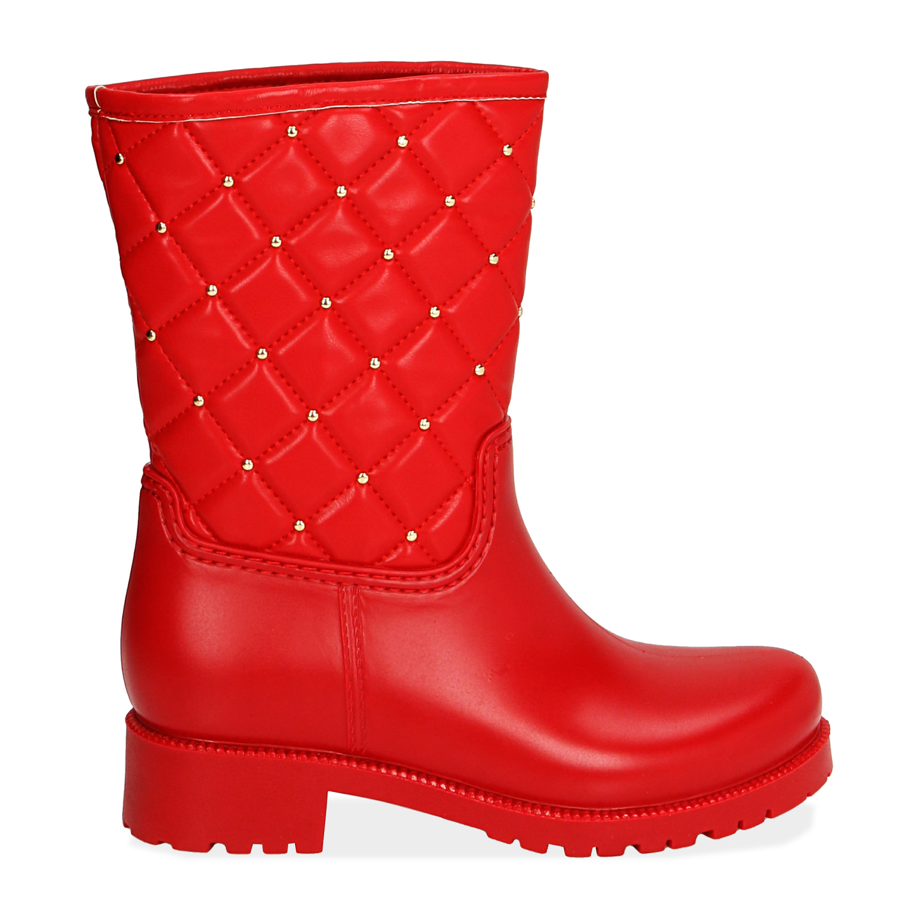 Botas acolchadas rojas en PVC