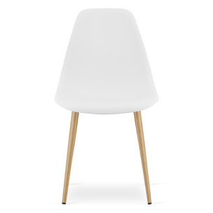 Set di 2 sedie scandinave WAT bianche con gambe effetto legno