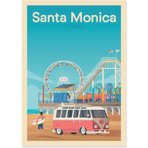 Affiche - Santa Monica - Olahoop Travel Posters