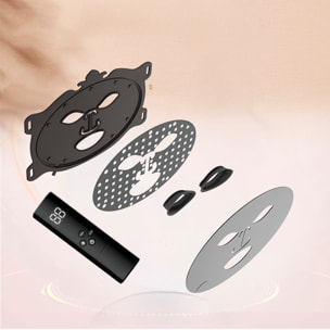 Maschera facciale in silicone per trattamento con luce LED con 7 colori, 5 livelli di intensità e telecomando.