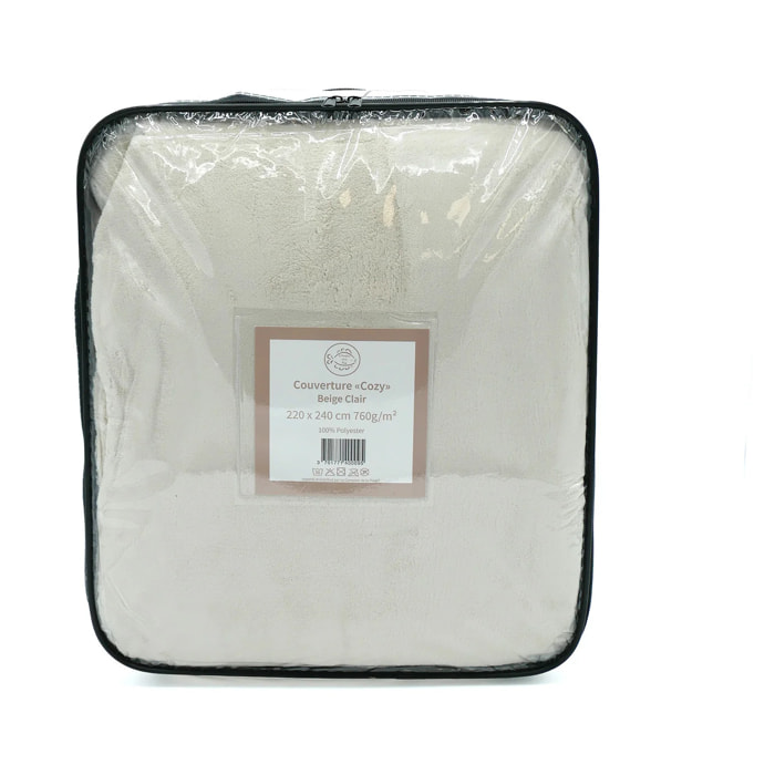 Couverture polaire - Cozy Beige Clair - 220x240cm - 760g/m²