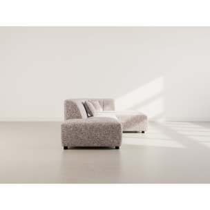 Curtis - canapé d'angle droit 4 places sans accoudoir en tissu texturé - Taupe