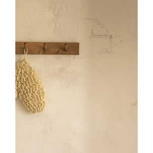 Cintre mural en bois massif ton chêne foncé 26x5cm Hauteur: 5 Longueur: 26 Largeur: 1.4