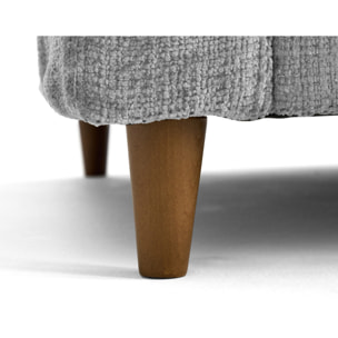 Anna - canapé droit 3 places convertible avec poche en velours texturé - Gris