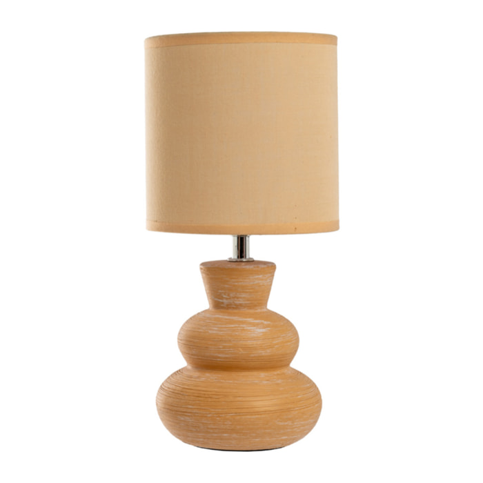 Lampada Da Tavolo Comodino Ricaricabile Accensione On/Off Modello Paro Salmone