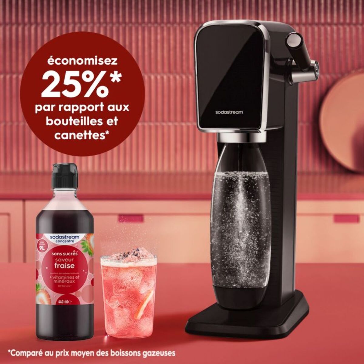 Concentré SODASTREAM saveur FRAISE sans sucres 440 ml